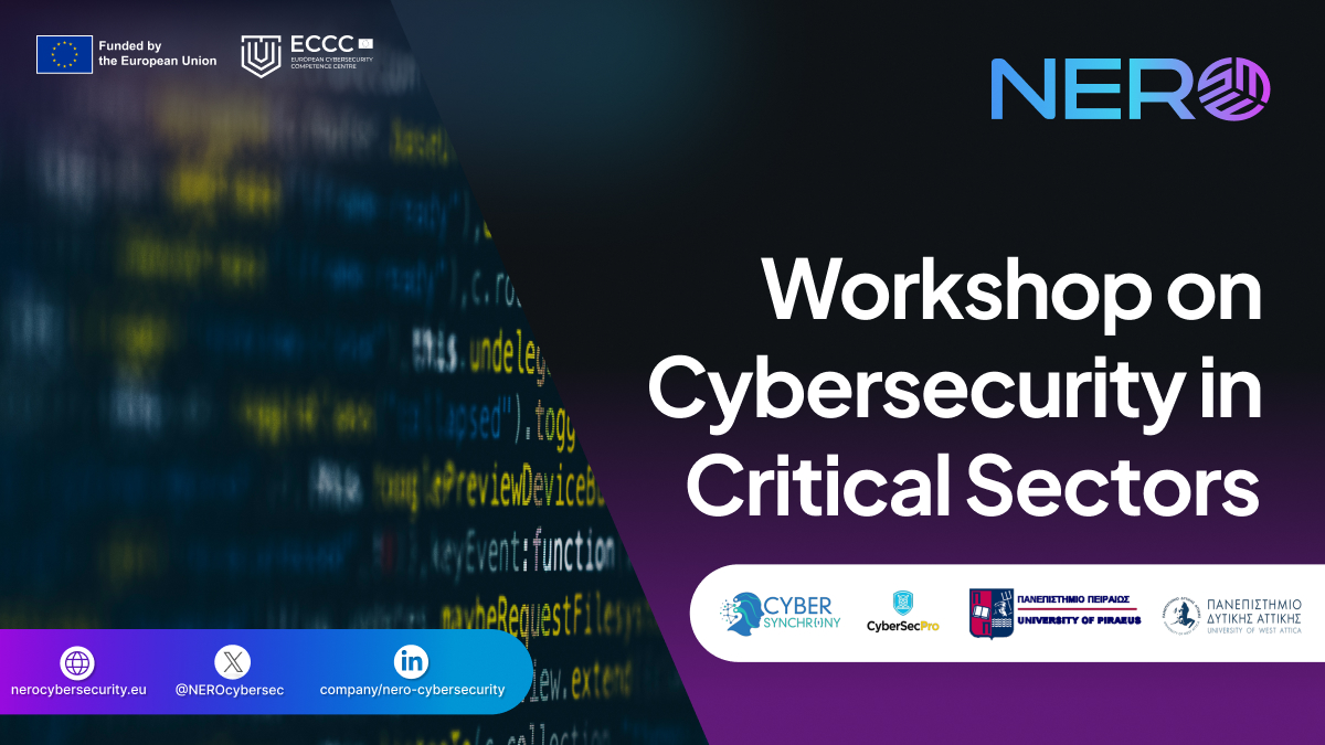 Workshop on Cybersecurity in Critical Sectors