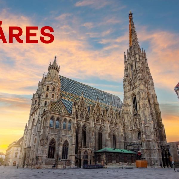 image of Vienna and the logo of the ARES conference